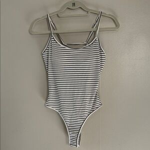 SHEIN Black and White Striped Bodysuit Women’s